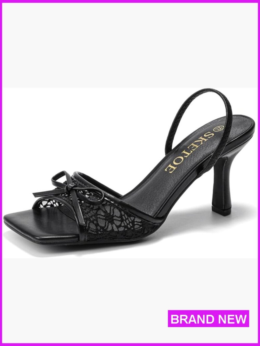 Square Toe Mesh Sandals Knots Heels Open Toe Dressy Wedding Party Chic Kitten